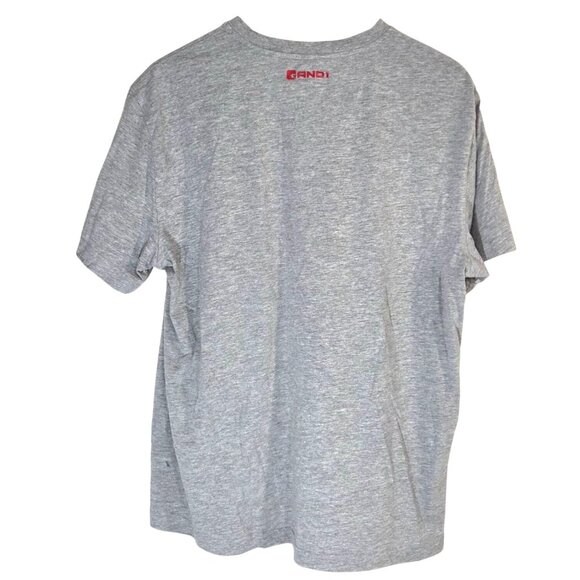 AND1 Men's Air Mail Baller Basketball Sports Gray Athletic Graphic Tee Large - Picture 4 of 7